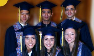 IB Diploma graduates wearing gown
