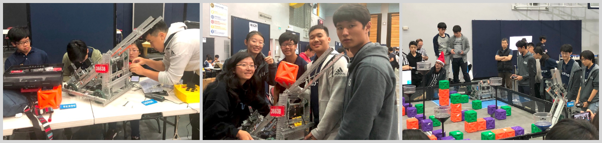 ISKLs high school robotics members working 