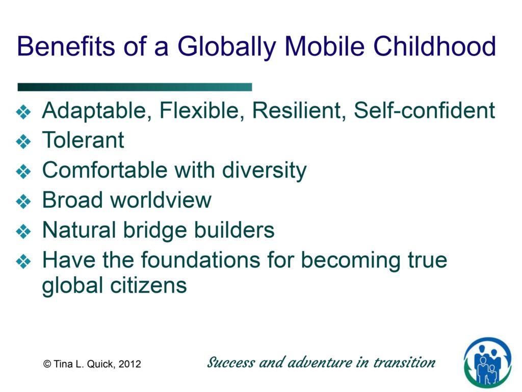 Benefits of a globally mobile childhood