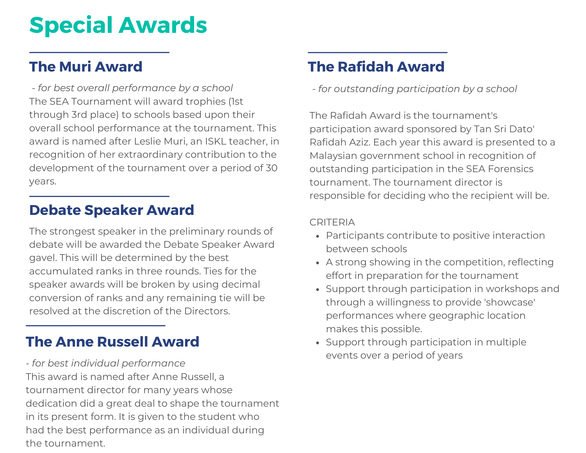 SEA F- Special Awards